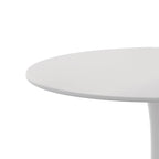 Tavolo da pranzo rotondo, bianco/nero/marmo, base in metallo, per 2-4 persone
