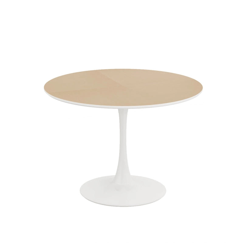 Tavolo da pranzo rotondo, bianco/nero/marmo, base in metallo, per 2-4 persone