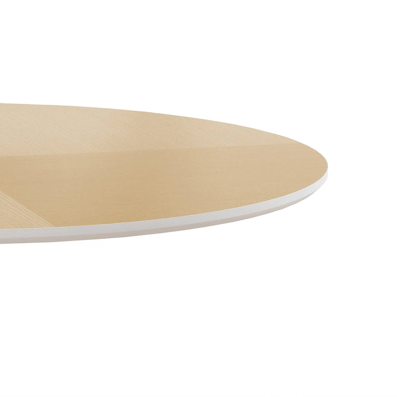 Tavolo da pranzo rotondo, bianco/nero/marmo, base in metallo, per 2-4 persone