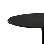 Tavolo da pranzo rotondo, bianco/nero/marmo, base in metallo, per 2-4 persone