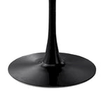 Tavolo da pranzo rotondo, bianco/nero/marmo, base in metallo, per 2-4 persone