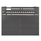 Full Size Loft Bed with 8 Open Storage Shelves and Built-in Ladder