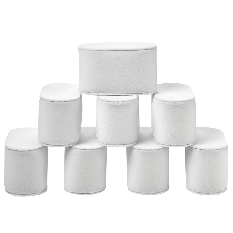 Cuscini Espositori per Gioielli in Velluto Bianco e Nero, Set da 8
